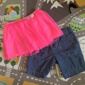 Girls Bermuda short and tutu skort set 🎀